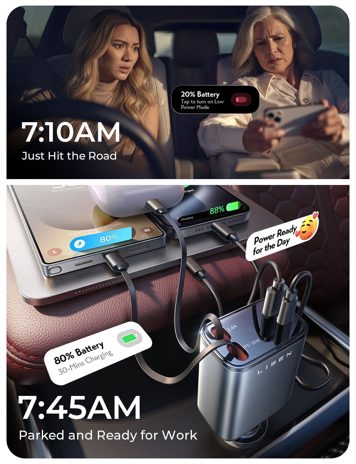 LISEN 格納式カーチャージャー
