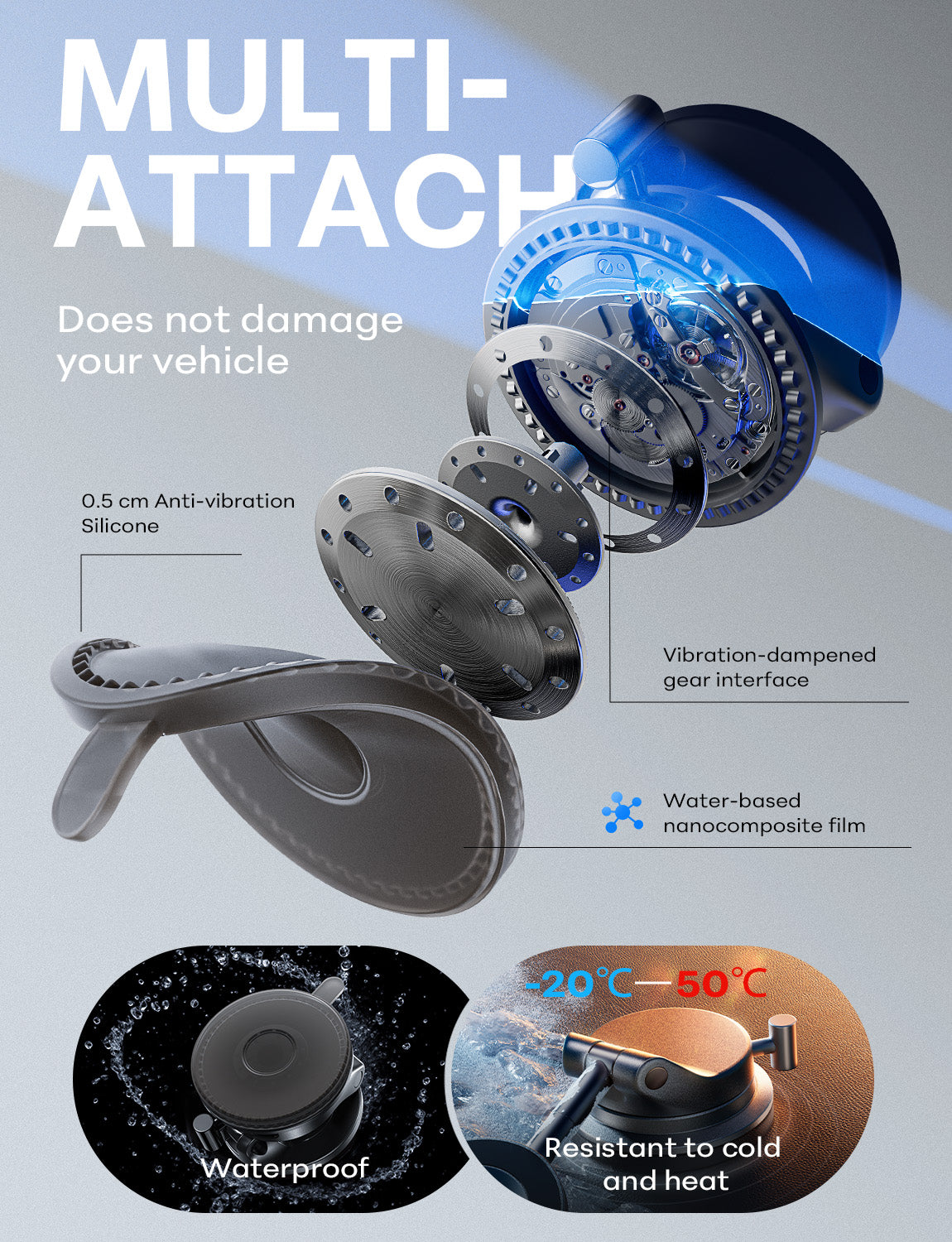 LISEN SuctionPro Magnetic Phone Holder for Car, Vacuum Magsafe Car Mount 360 Adjustable Phone Mount