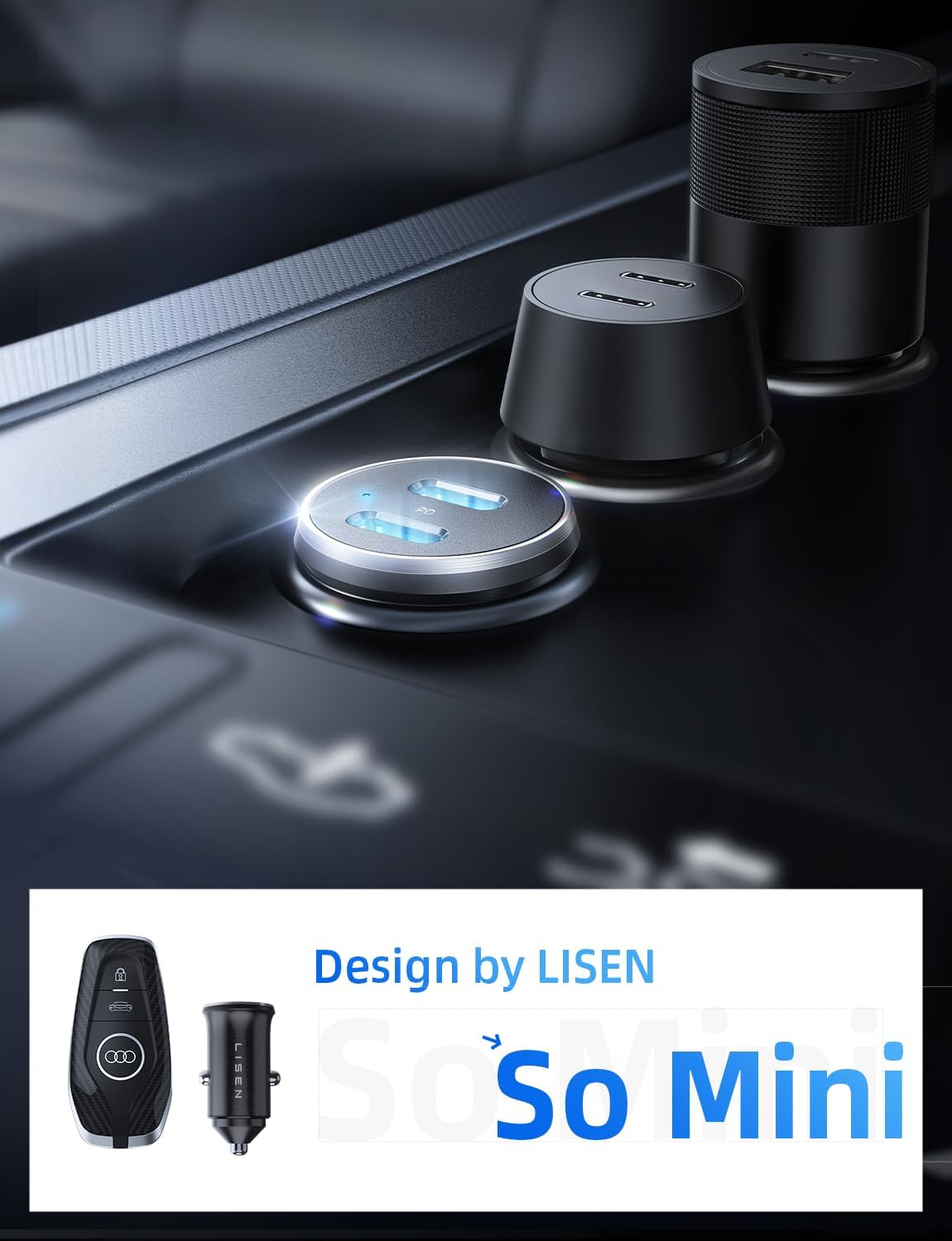 LISEN 90W USB C Car Charger Fast Charging