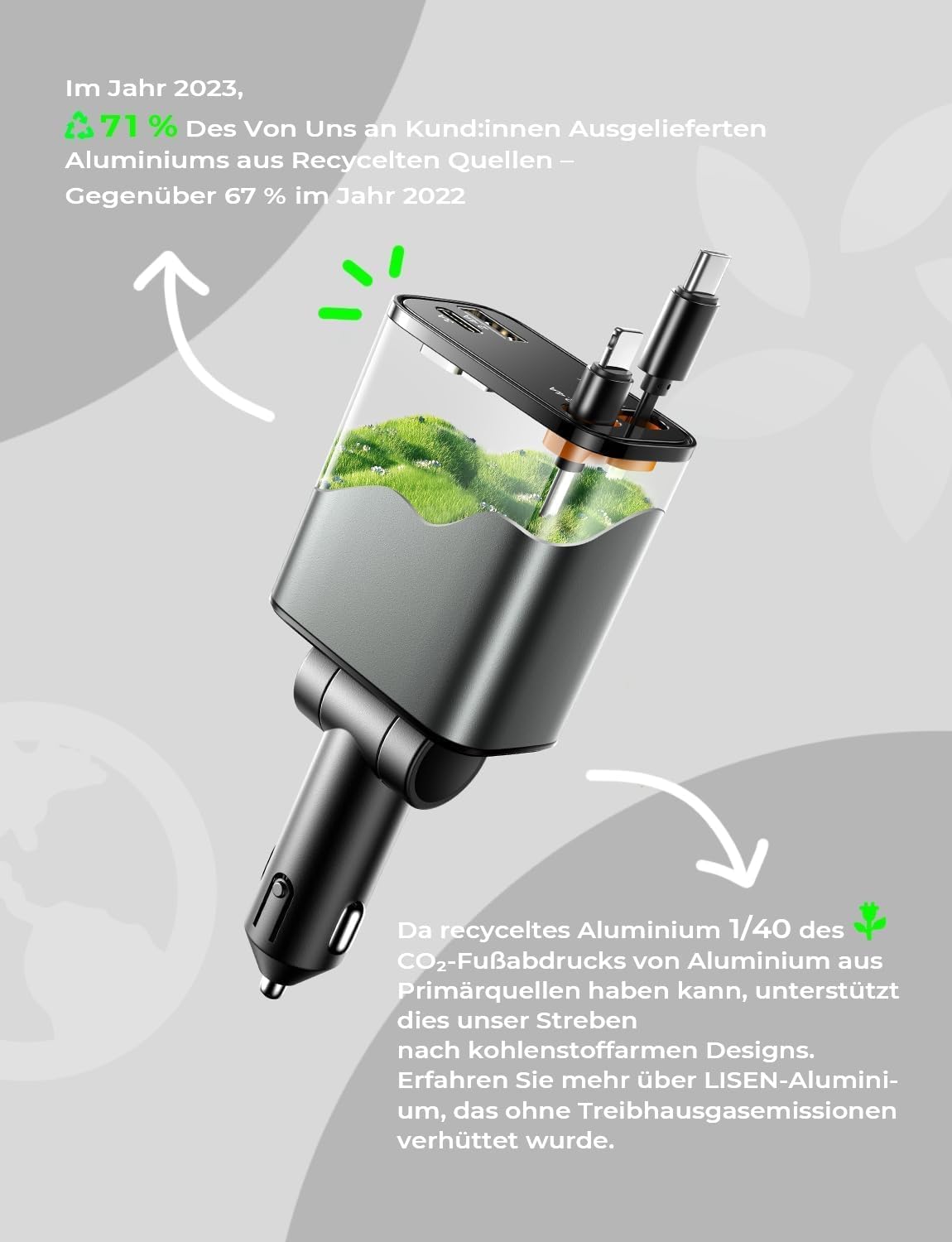 LISEN 4 in 1 Car Charger