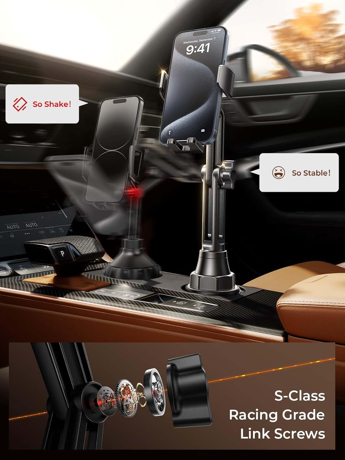 LISEN カップホルダー 車載用携帯電話ホルダー