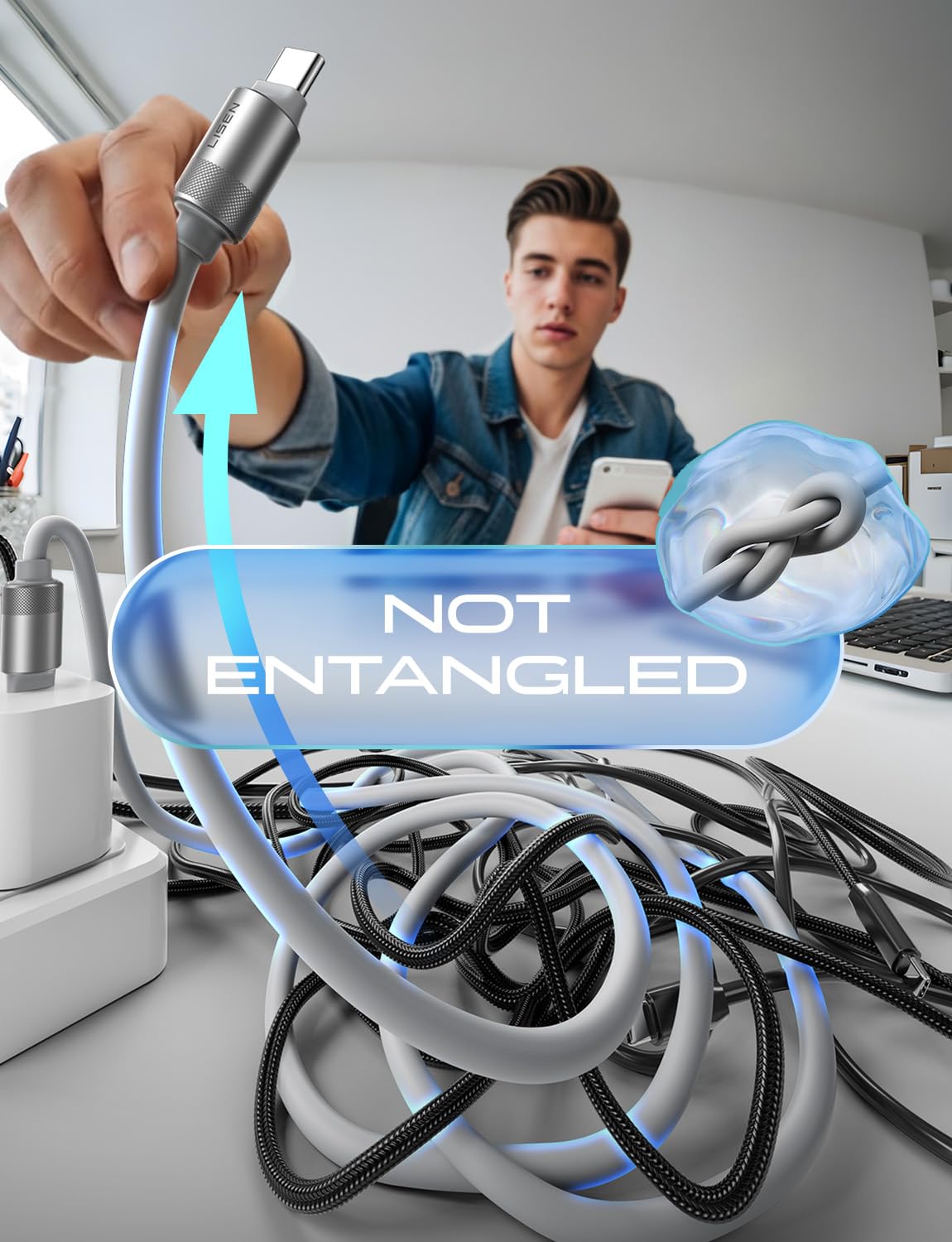 LISEN 10FT USB C Cable