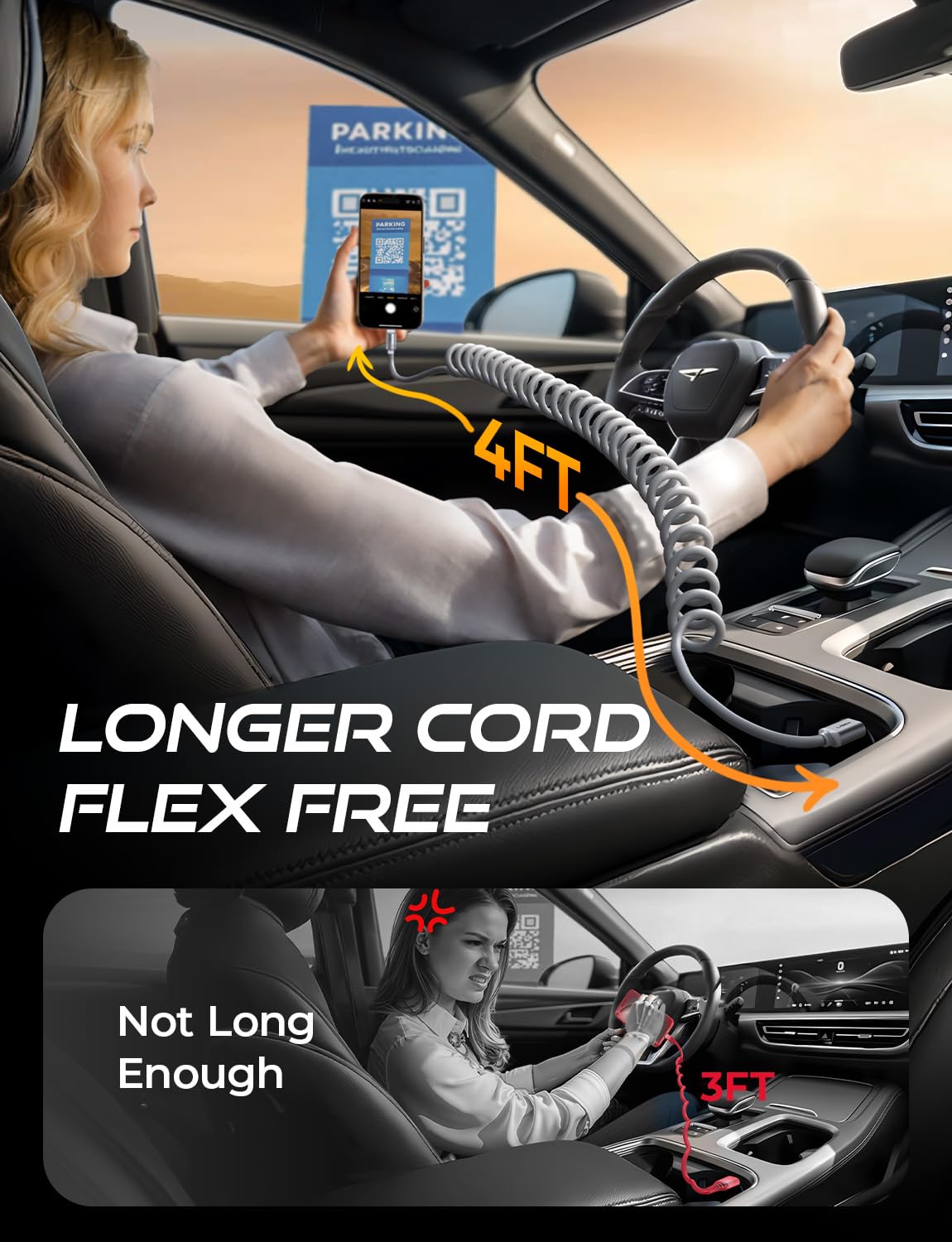 LISEN Coiled USB C Cable