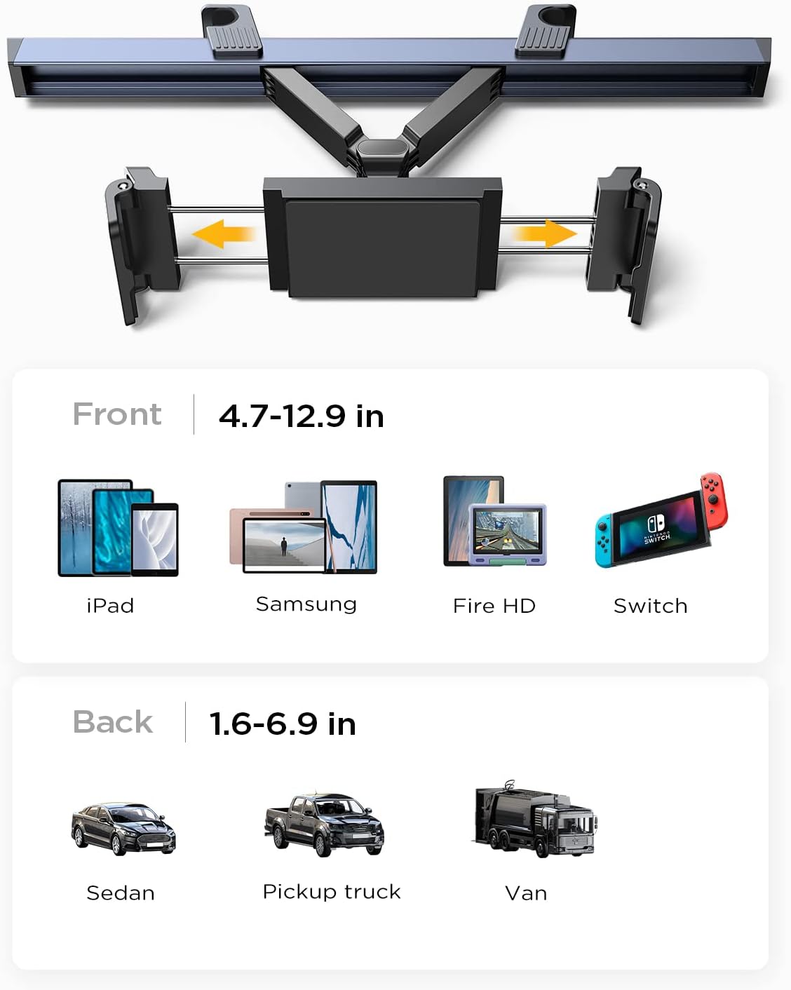 Lisen Tablet Holder for Car Headrest