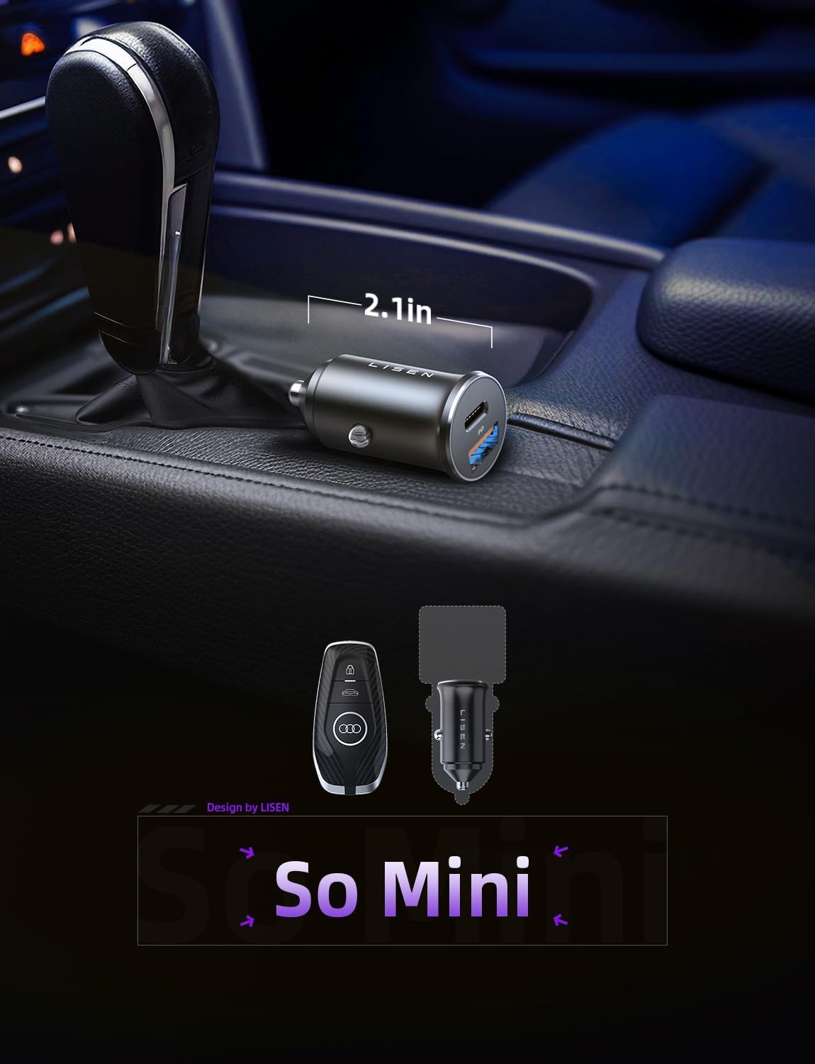 LISEN 95W USB C Car Charger Fast Charging