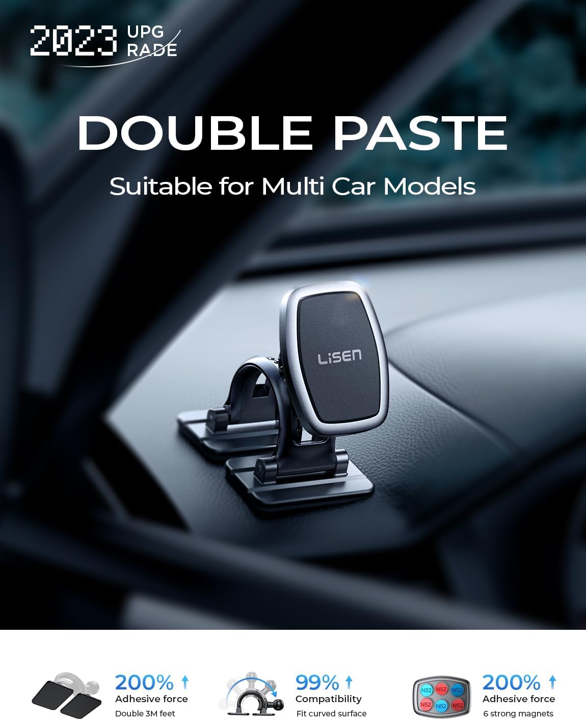 Lisen Dashboard Magnetic Phone Holder for Car