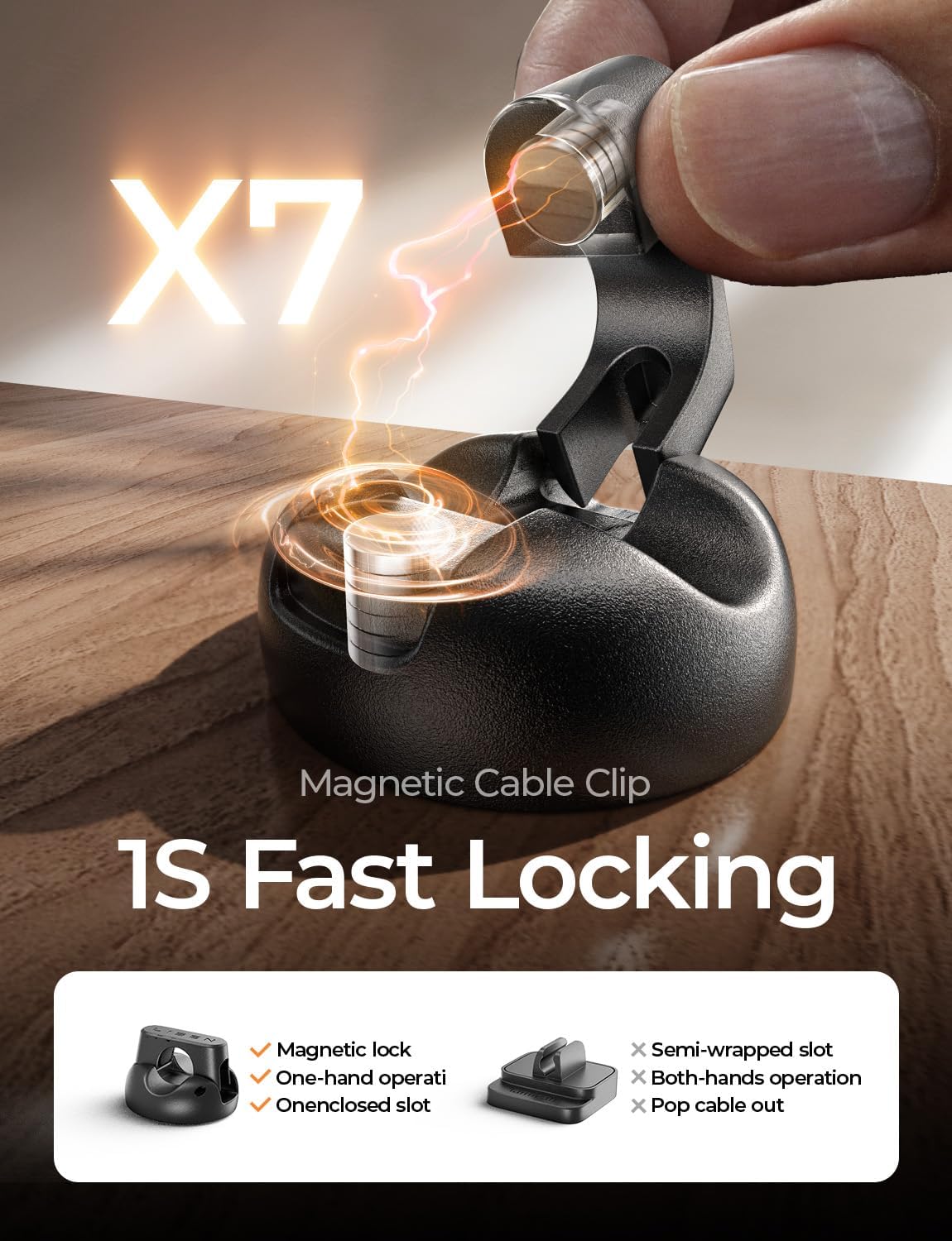 12-Pack Magnetic Cable Clips