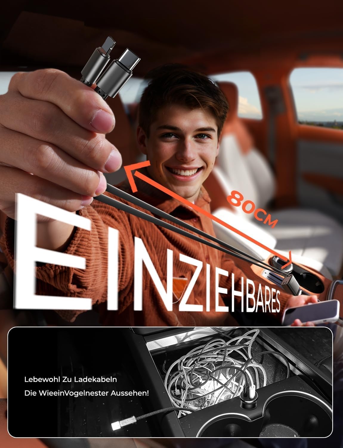 LISEN 4 in 1 Car Charger