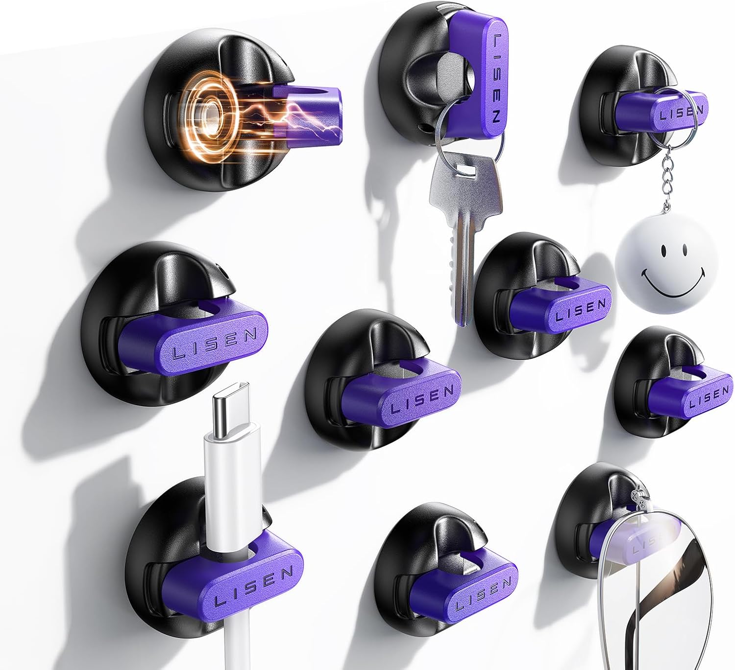 10-Pack Magnetic Cable Clips