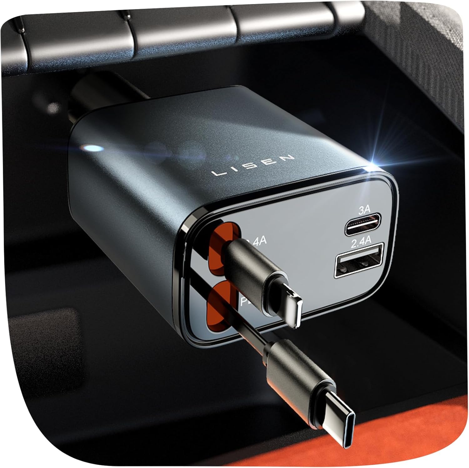 LISEN 4 in 1 Car Charger