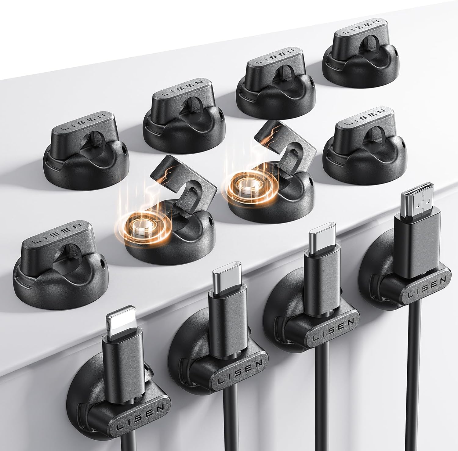 12-Pack Magnetic Cable Clips