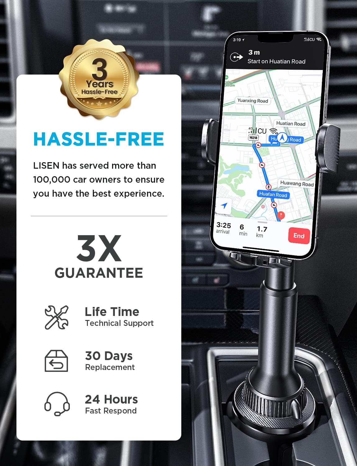 Lisen Cup Holder Phone Mount for Car
