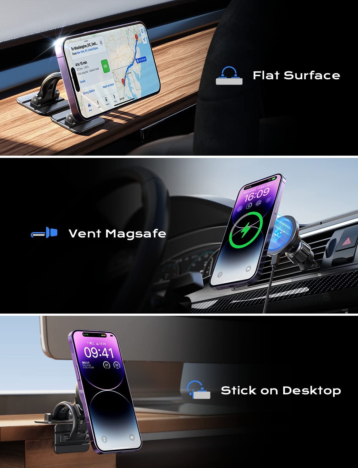 Lisen Magsafe Car Mount Wireless Charger