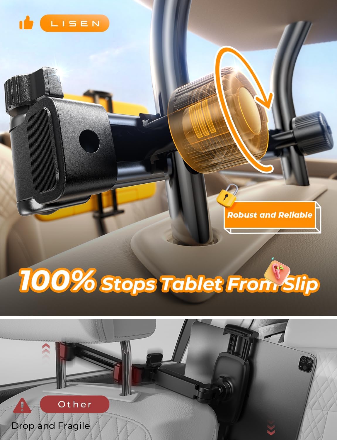 LISEN for iPad Holder for Car Headrest