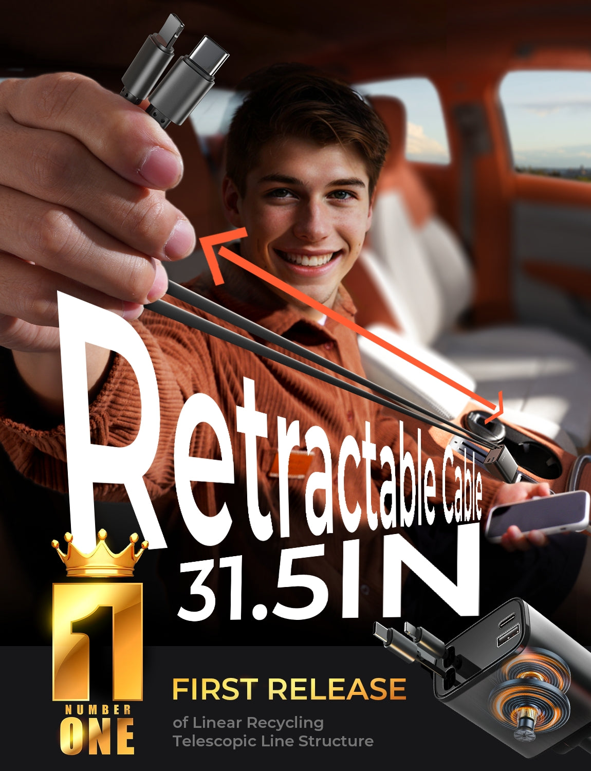 LISEN 格納式カーチャージャー